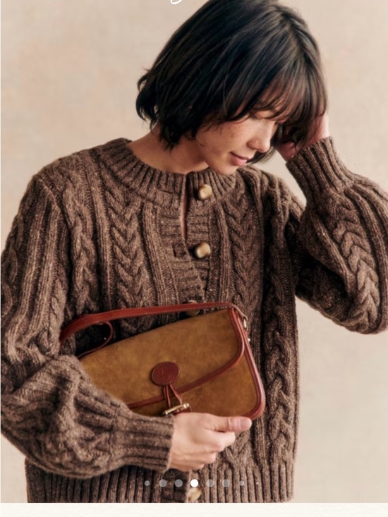 Sezane Andina Cardigan - Heather brown - S - Picture 3 of 13